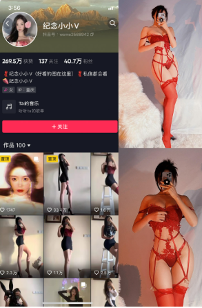 抖音 纪念小小V 觅圈微密圈 NO.007期 【24P】 红魅蕾丝诱-微密空间